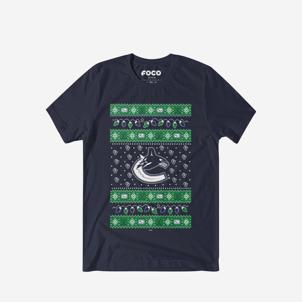 Vancouver Canucks Holiday Lights Sweater T-Shirt FOCO S - FOCO.com