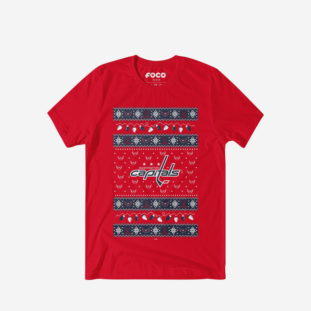Washington Capitals Holiday Lights Sweater T-Shirt FOCO S - FOCO.com