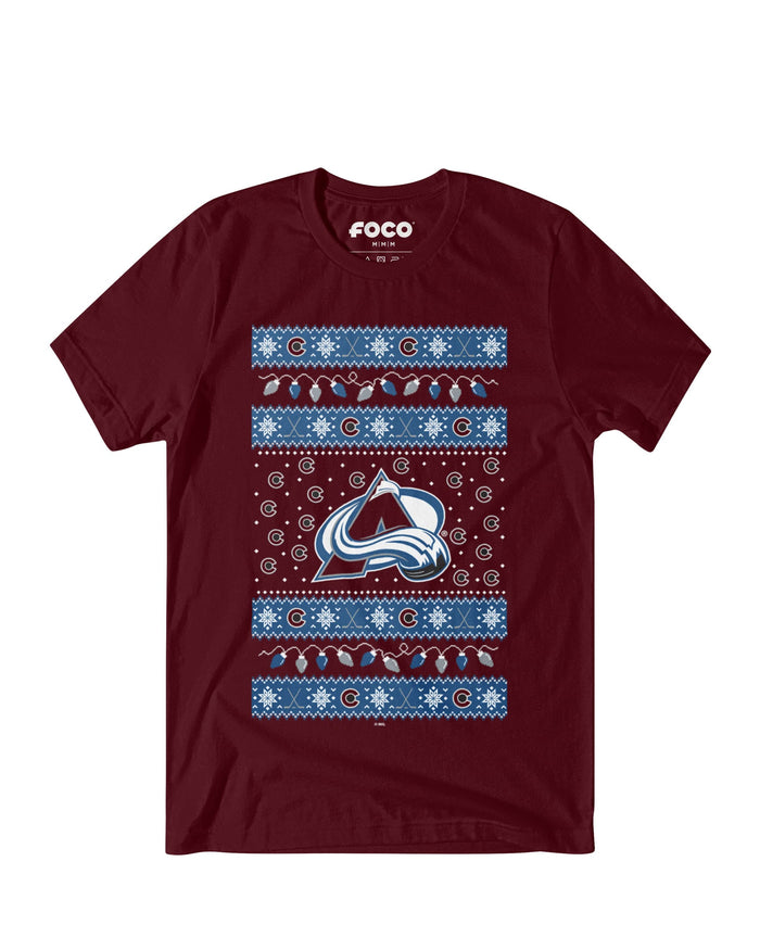 Colorado Avalanche Holiday Lights Sweater T-Shirt