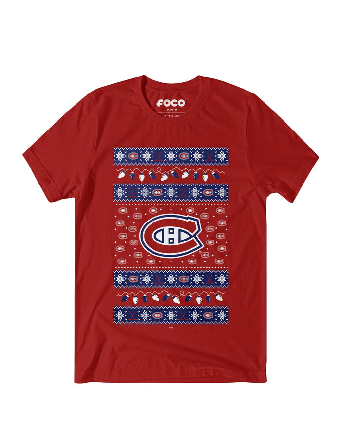 Montreal Canadiens Holiday Lights Sweater T-Shirt