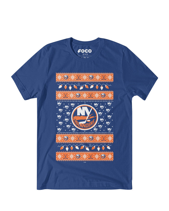 New York Islanders Holiday Lights Sweater T-Shirt
