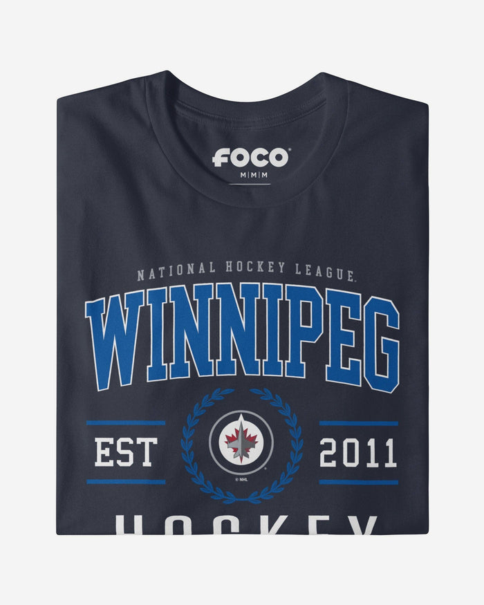 Winnipeg Jets Hockey Legacy Crest T-Shirt FOCO Navy S - FOCO.com