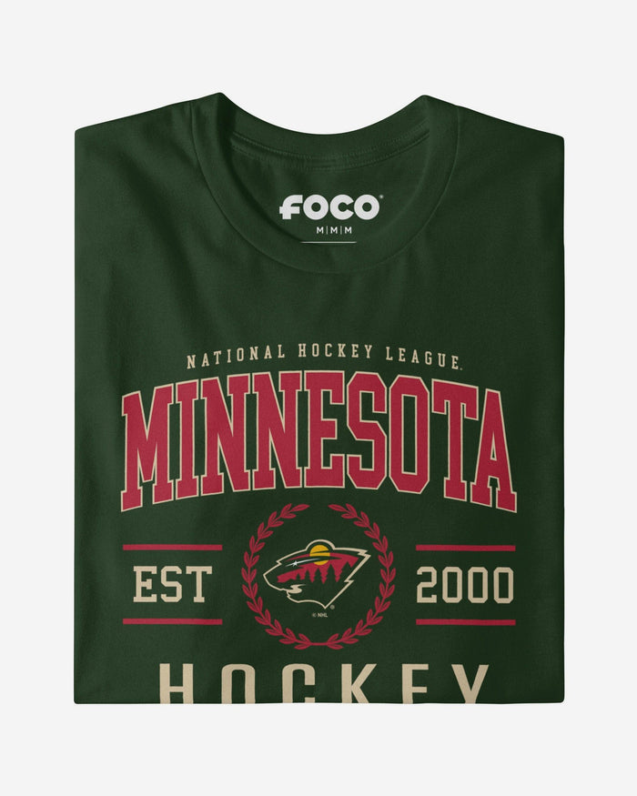 Minnesota Wild Hockey Legacy Crest T-Shirt FOCO Forest S - FOCO.com