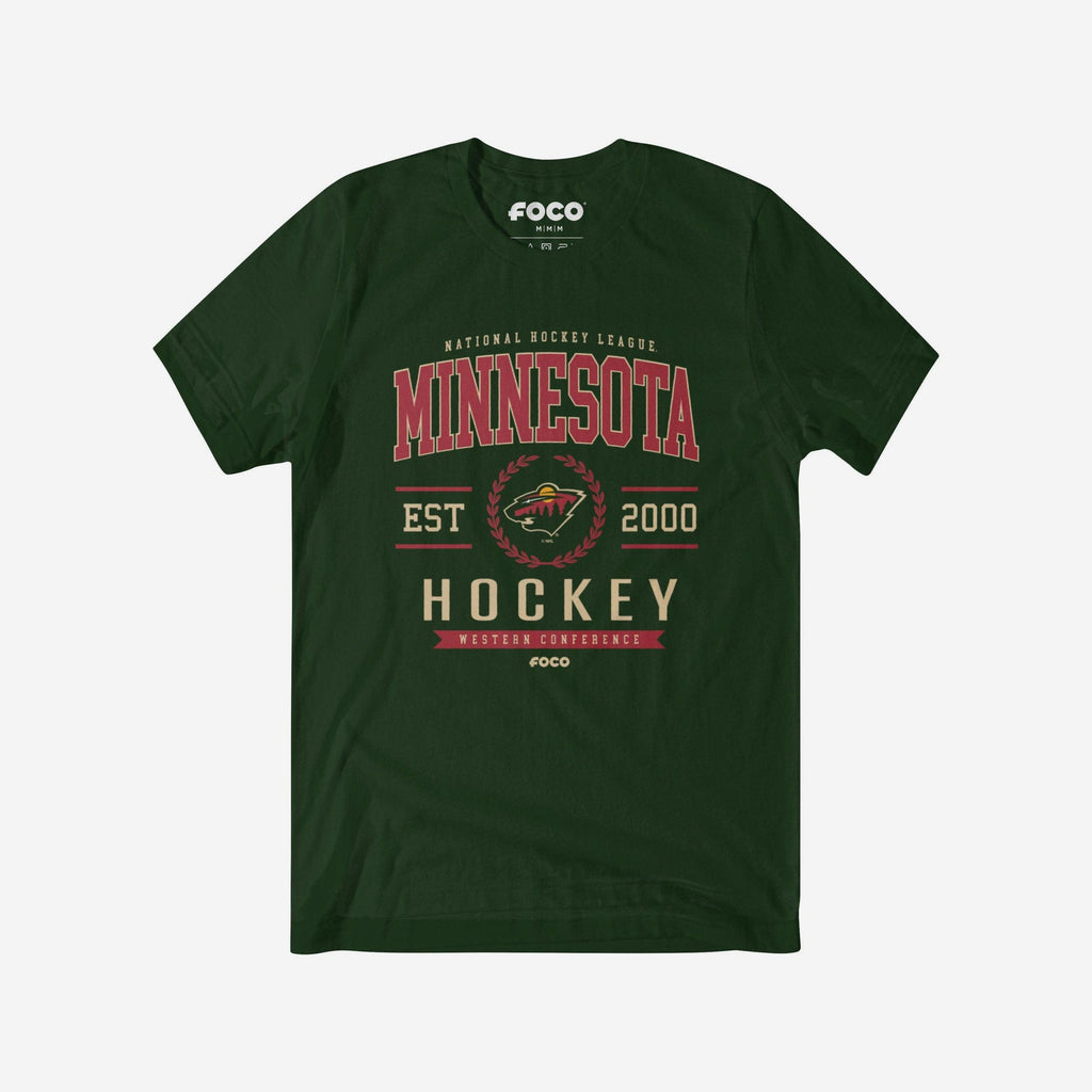 Minnesota Wild Hockey Legacy Crest T-Shirt FOCO Forest S - FOCO.com