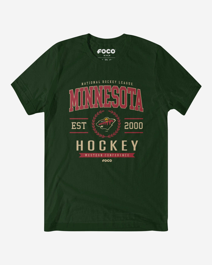 Minnesota Wild Hockey Legacy Crest T-Shirt FOCO Forest S - FOCO.com