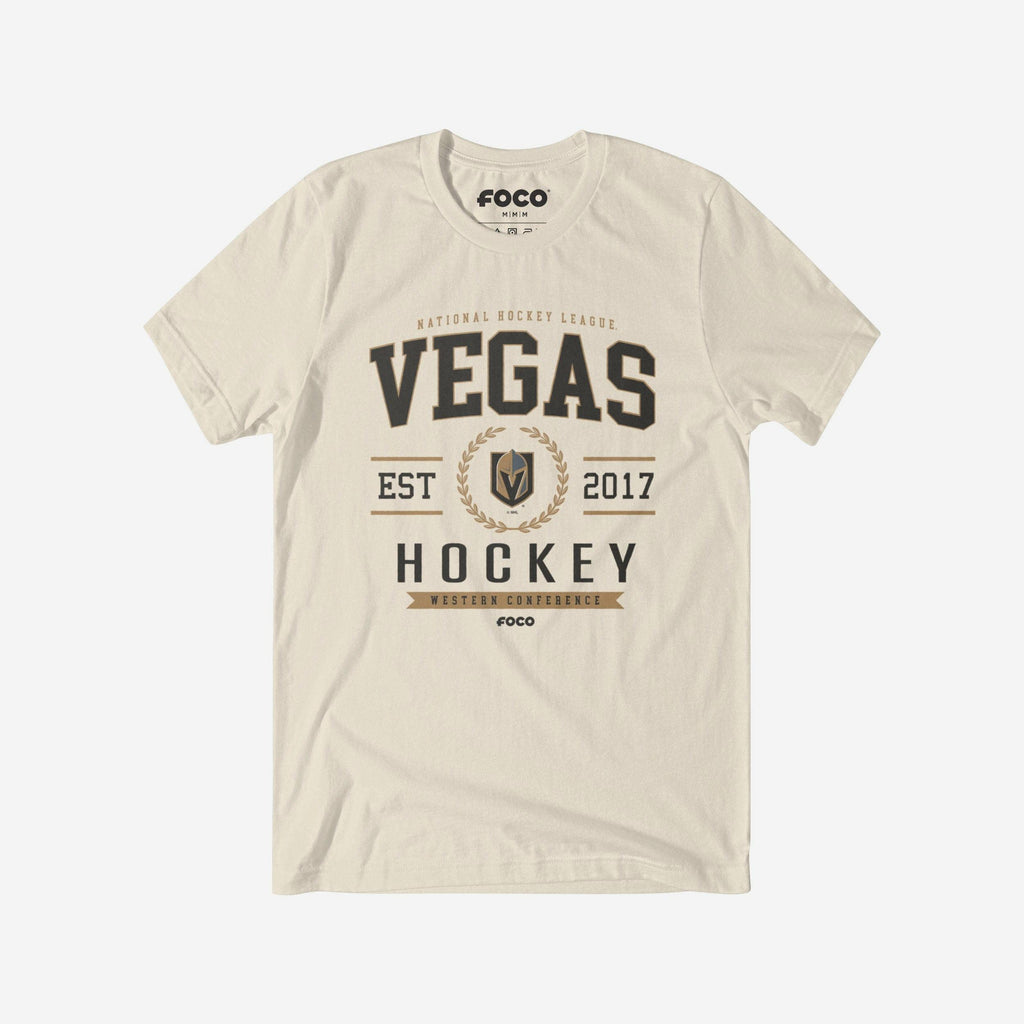 Vegas Golden Knights Hockey Legacy Crest T-Shirt FOCO Natural S - FOCO.com