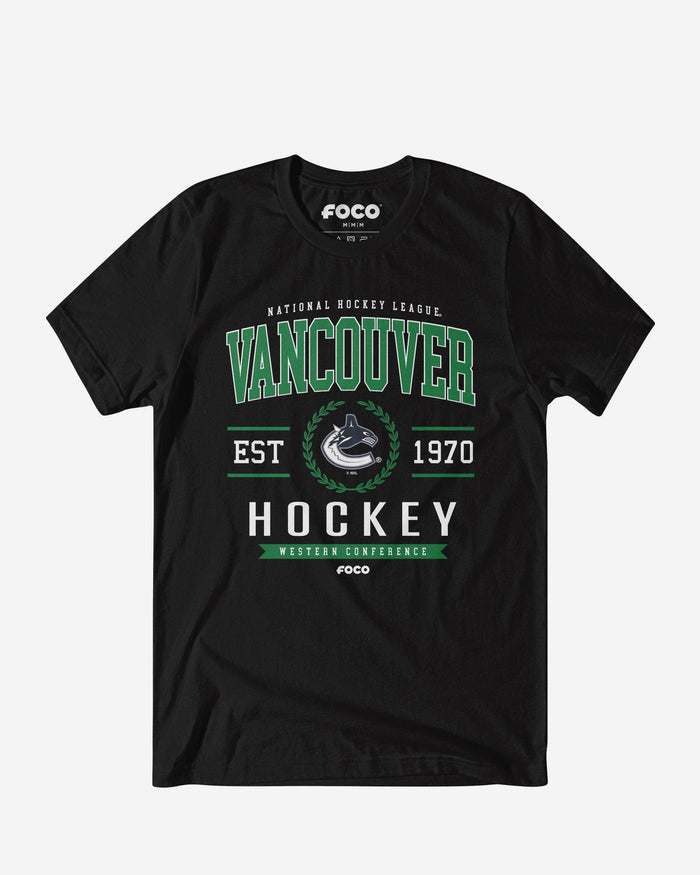 Vancouver Canucks Hockey Legacy Crest T-Shirt FOCO Black S - FOCO.com