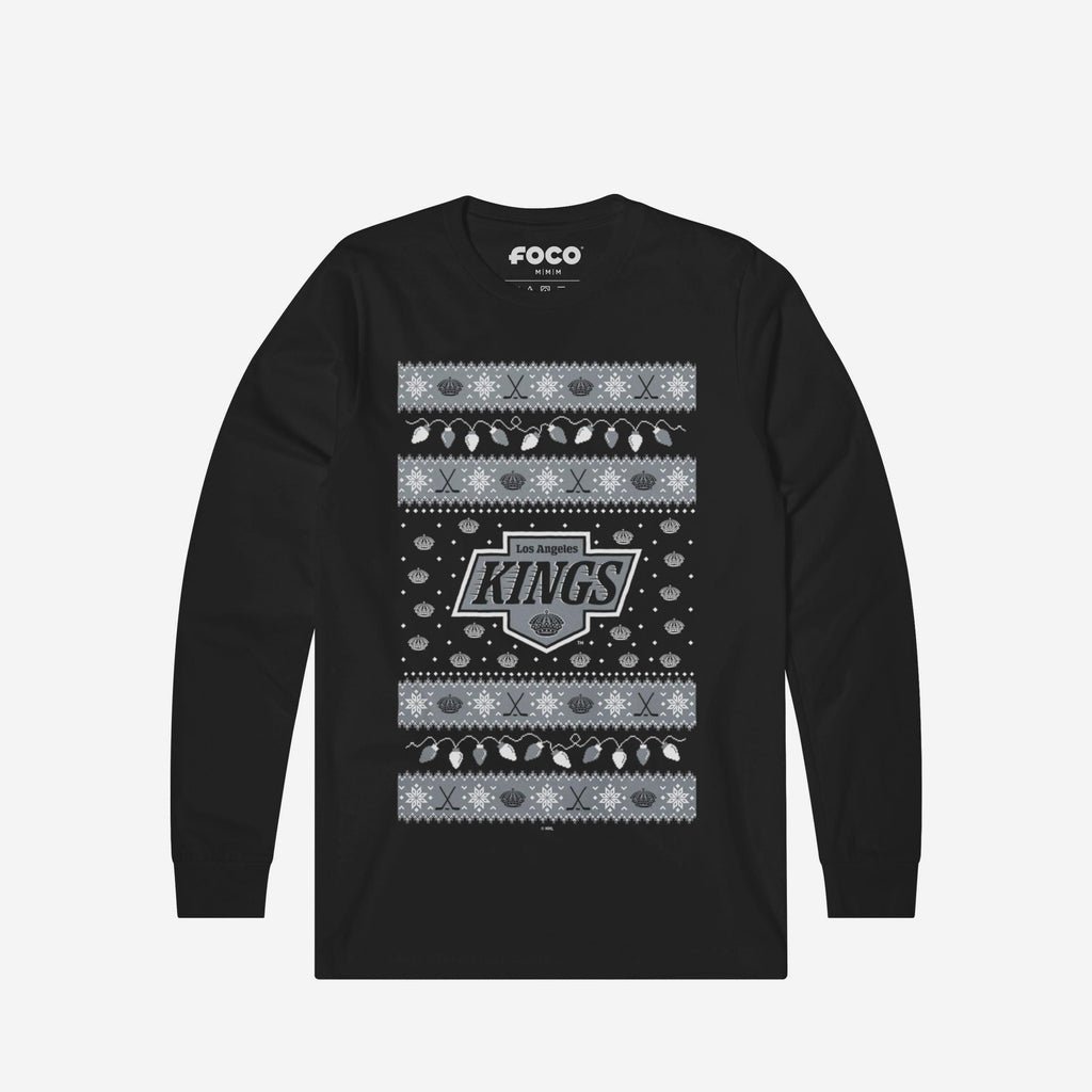 Los Angeles Kings Holiday Lights Sweater Long Sleeve T-Shirt FOCO S - FOCO.com