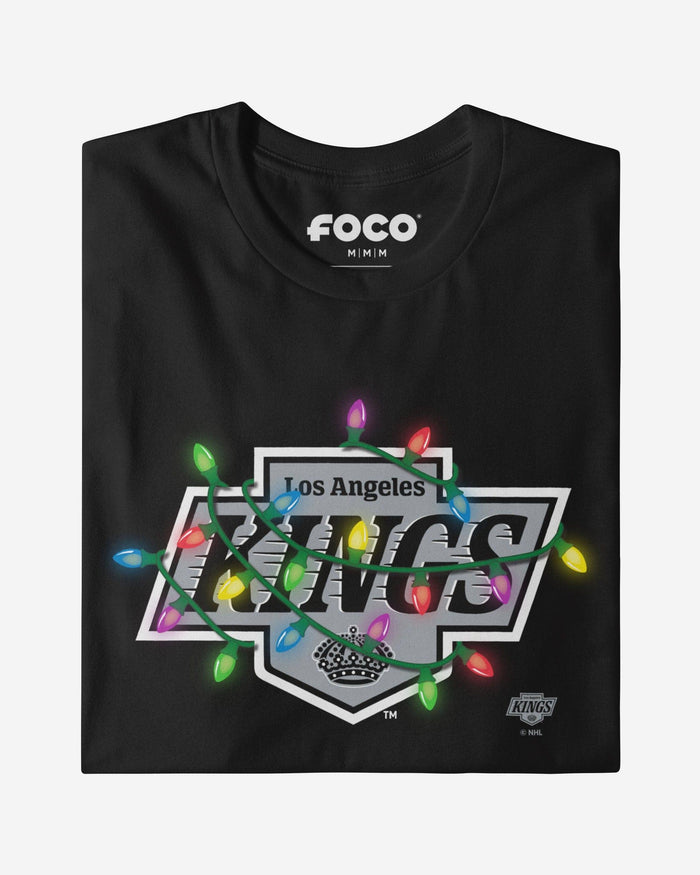 Los Angeles Kings Primary Logo Holiday Lights Long Sleeve T-Shirt FOCO S - FOCO.com