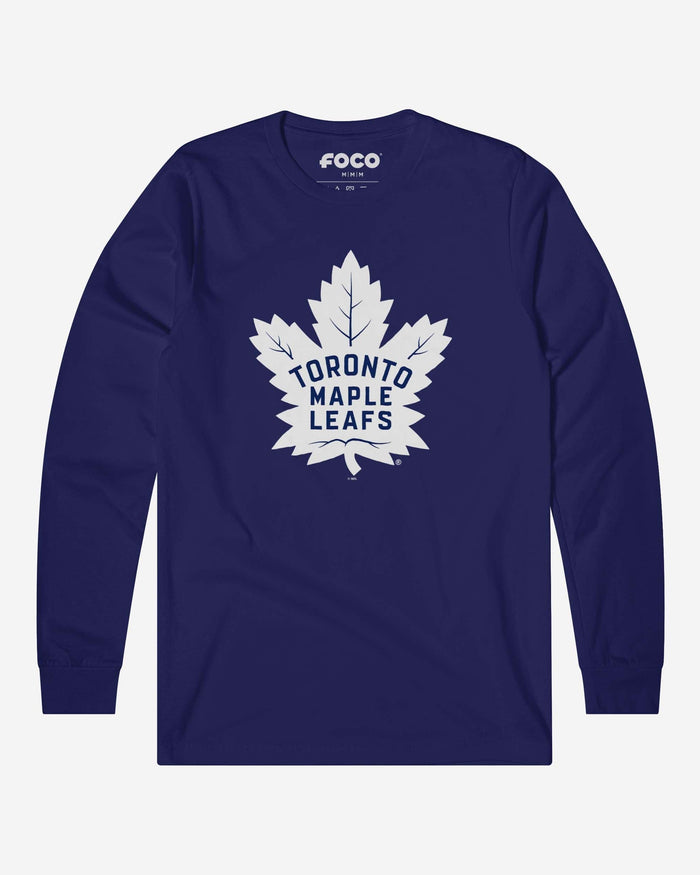 Toronto Maple Leafs Primary Logo Long Sleeve T-Shirt FOCO Team Navy S - FOCO.com