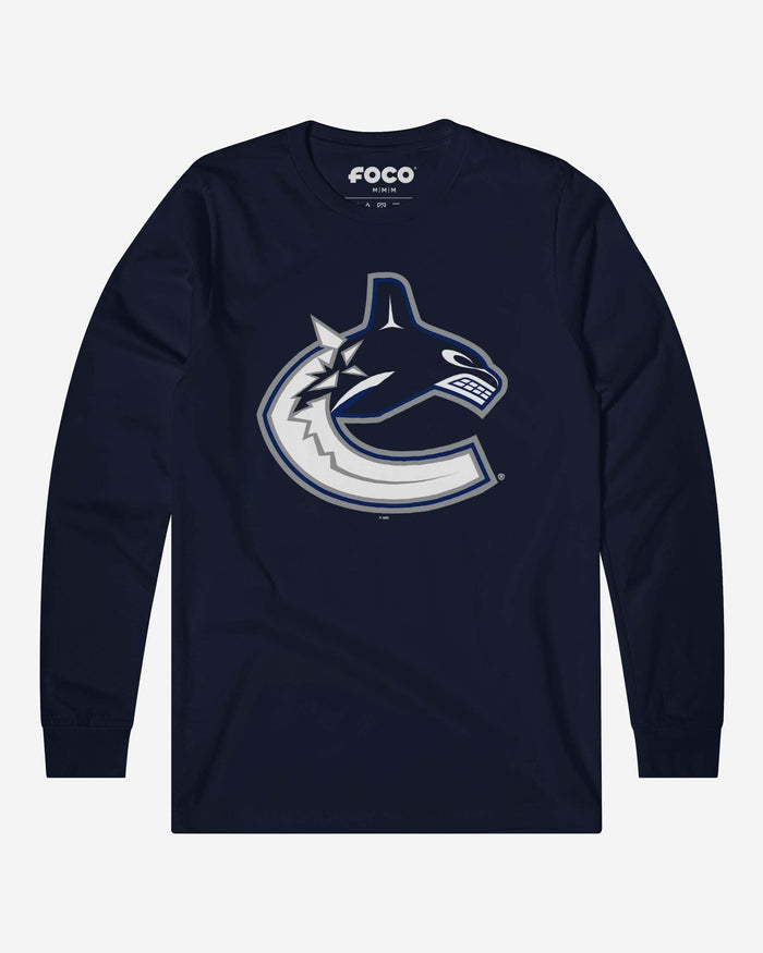 Vancouver Canucks Primary Logo Long Sleeve T-Shirt FOCO Navy S - FOCO.com