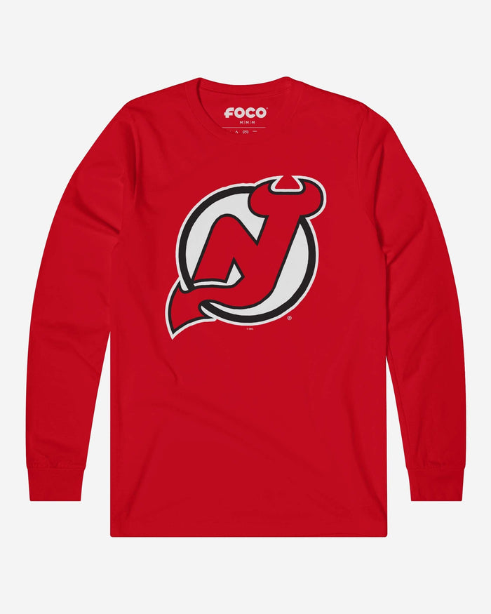 New Jersey Devils Primary Logo Long Sleeve T-Shirt FOCO Red S - FOCO.com