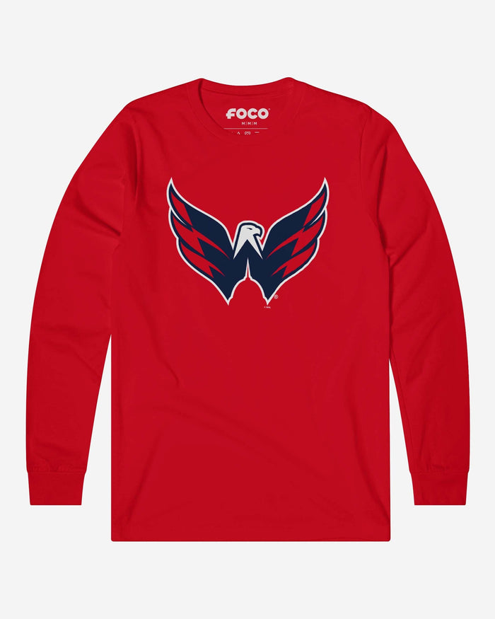 Washington Capitals Primary Logo Long Sleeve T-Shirt FOCO Red S - FOCO.com