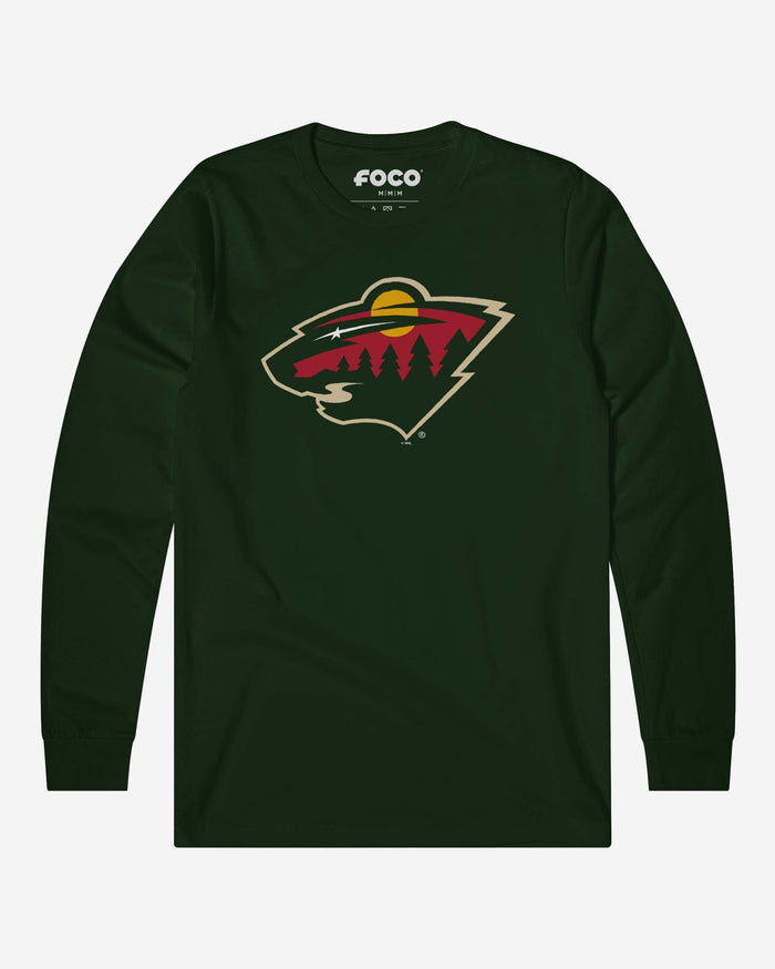 Minnesota Wild Primary Logo Long Sleeve T-Shirt FOCO Forest S - FOCO.com