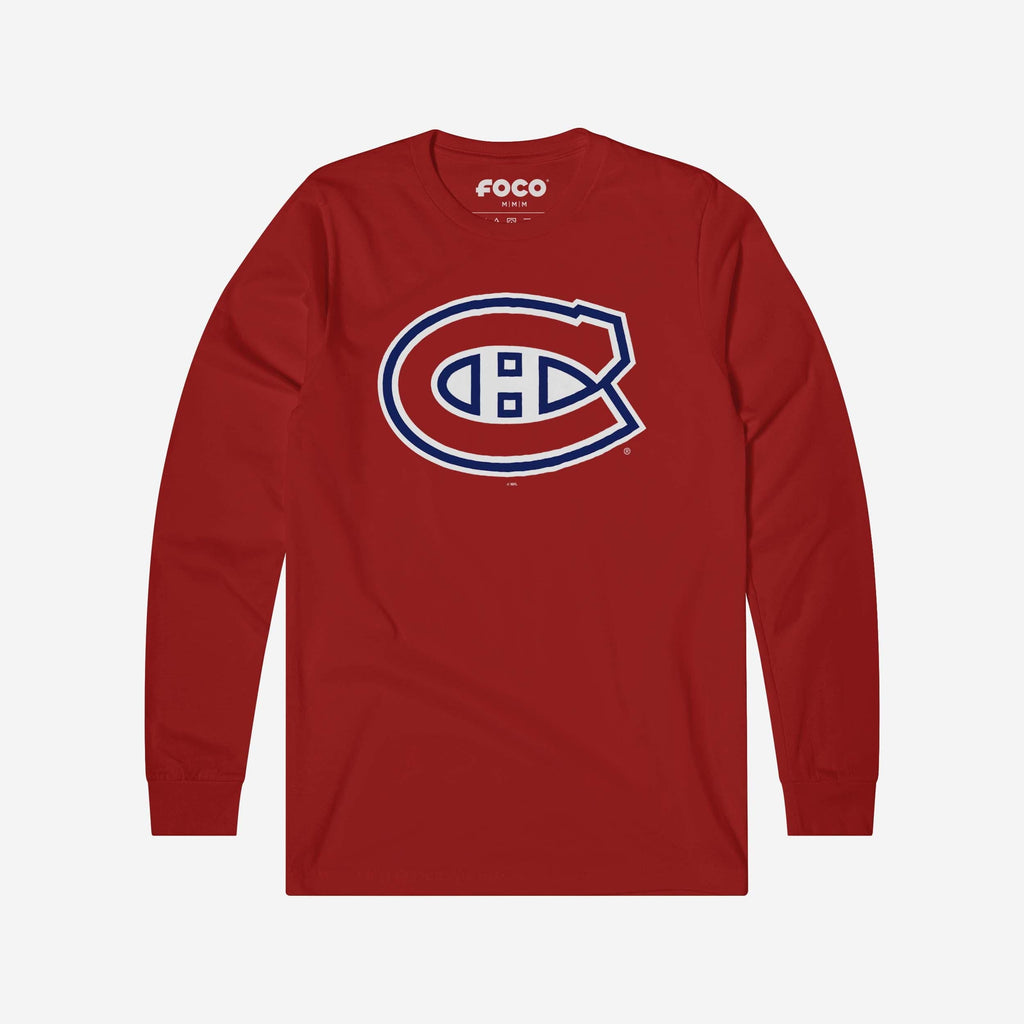 Montreal Canadiens Primary Logo Long Sleeve T-Shirt FOCO Canvas Red S - FOCO.com