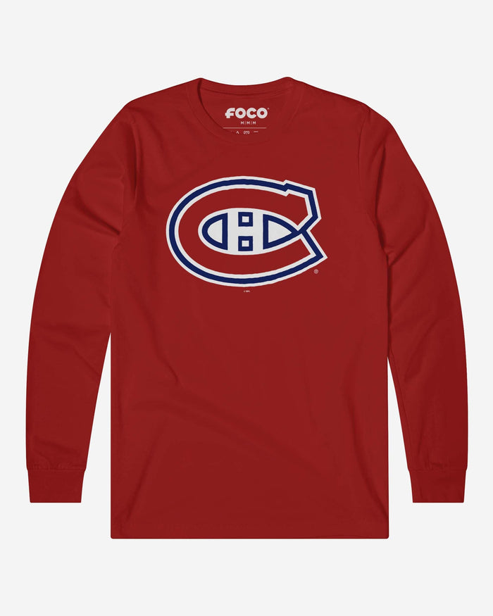 Montreal Canadiens Primary Logo Long Sleeve T-Shirt FOCO Canvas Red S - FOCO.com