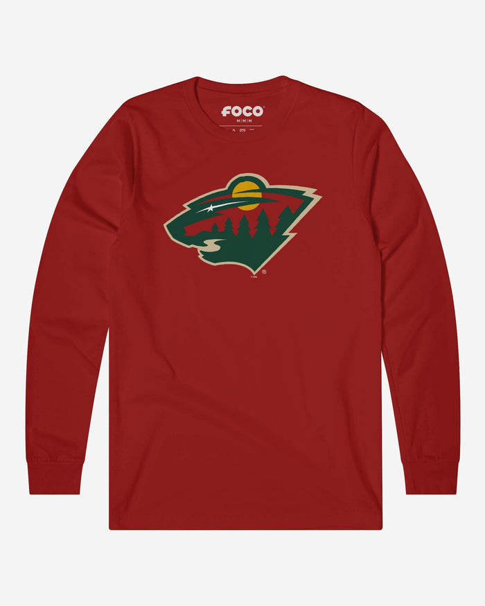 Minnesota Wild Primary Logo Long Sleeve T-Shirt FOCO Canvas Red S - FOCO.com