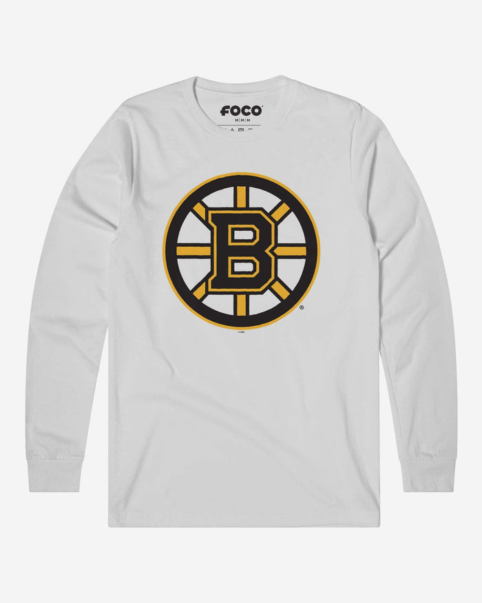 Boston Bruins Primary Logo Long Sleeve T-Shirt FOCO White S - FOCO.com