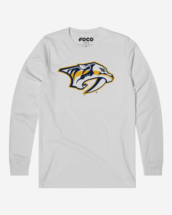 Nashville Predators Primary Logo Long Sleeve T-Shirt FOCO White S - FOCO.com