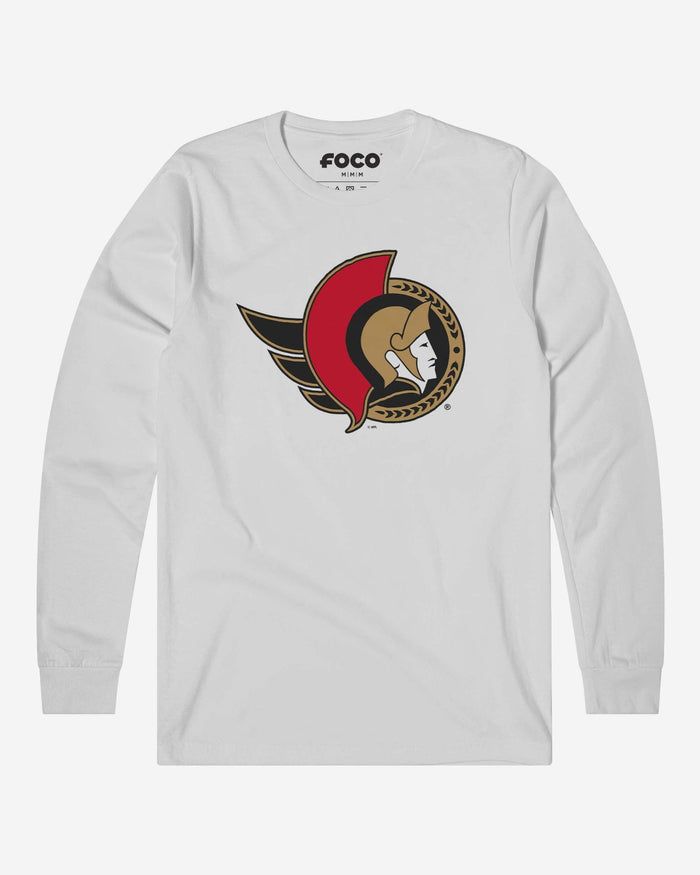 Ottawa Senators Primary Logo Long Sleeve T-Shirt FOCO White S - FOCO.com