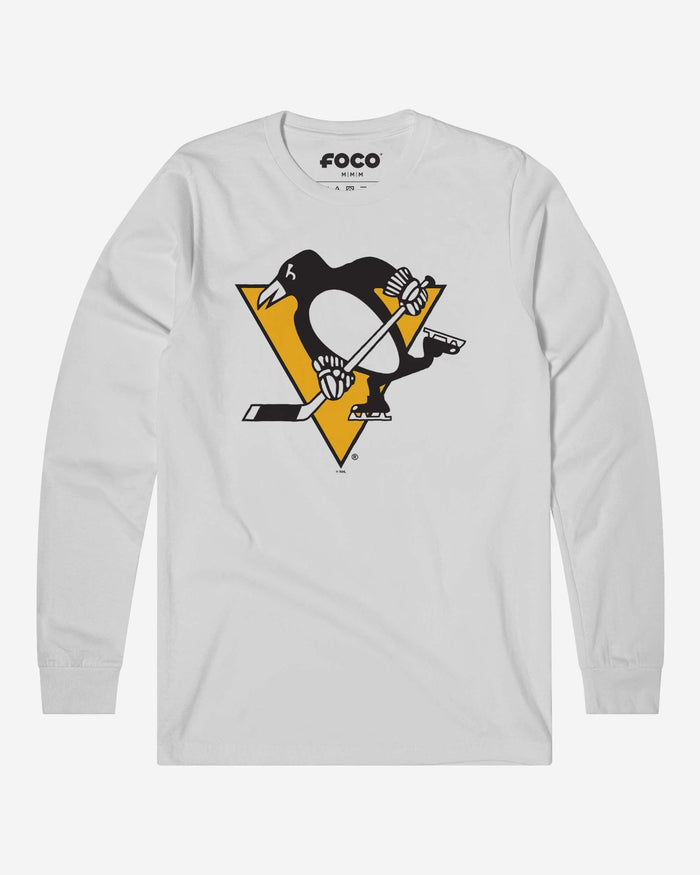 Pittsburgh Penguins Primary Logo Long Sleeve T-Shirt FOCO White S - FOCO.com