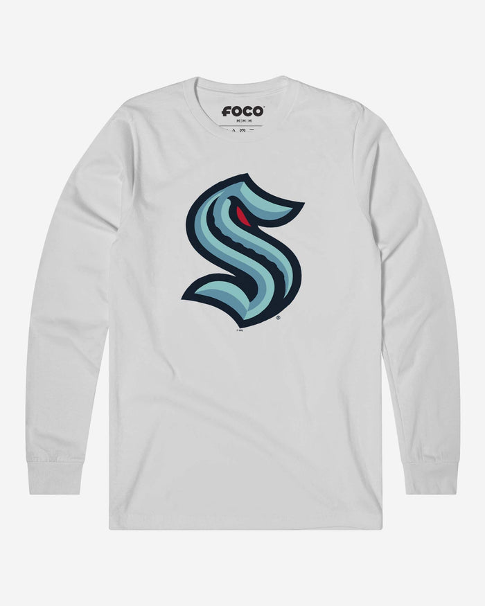 Seattle Kraken Primary Logo Long Sleeve T-Shirt FOCO White S - FOCO.com