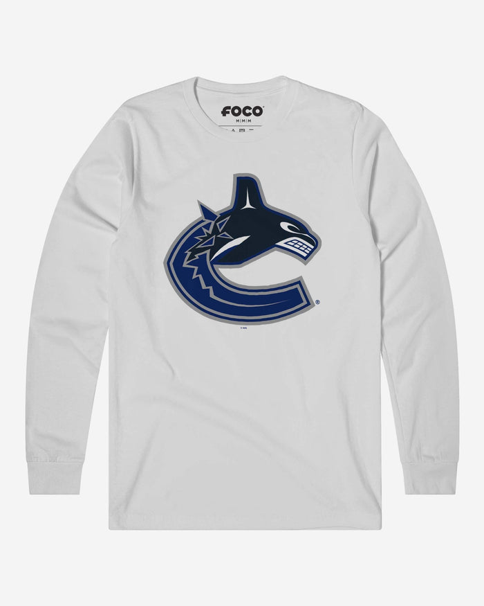 Vancouver Canucks Primary Logo Long Sleeve T-Shirt FOCO White S - FOCO.com