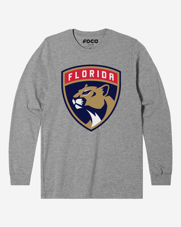 Florida Panthers Primary Logo Long Sleeve T-Shirt FOCO Athletic Heather S - FOCO.com