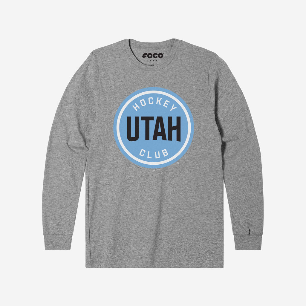 Utah Hockey Club Primary Logo Long Sleeve T-Shirt FOCO Athletic Heather S - FOCO.com