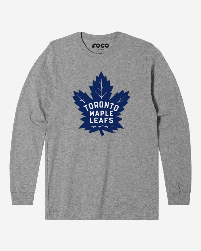 Toronto Maple Leafs Primary Logo Long Sleeve T-Shirt FOCO Athletic Heather S - FOCO.com