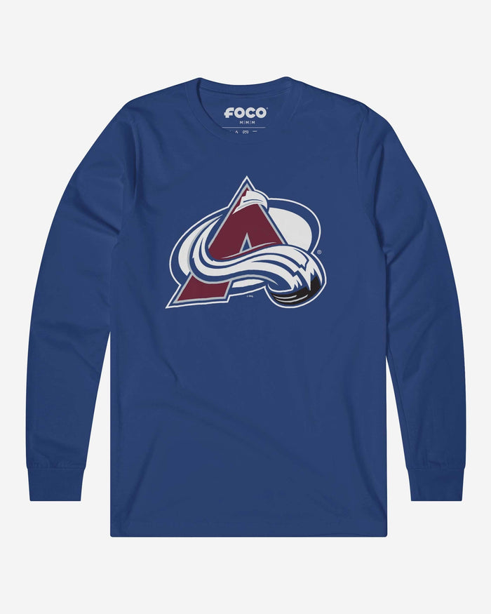 Colorado Avalanche Primary Logo Long Sleeve T-Shirt FOCO True Royal S - FOCO.com