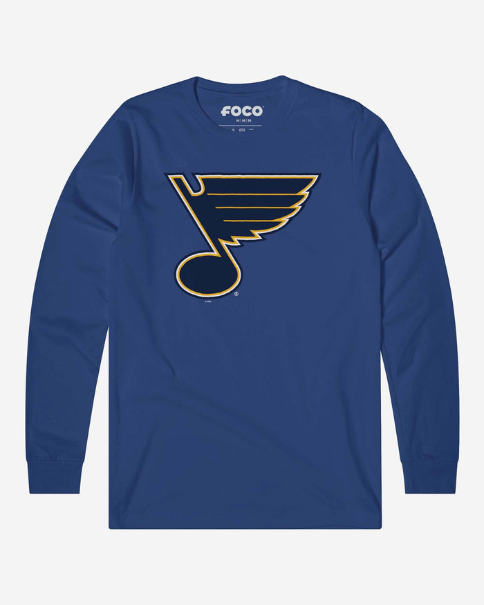 St Louis Blues Primary Logo Long Sleeve T-Shirt FOCO True Royal S - FOCO.com