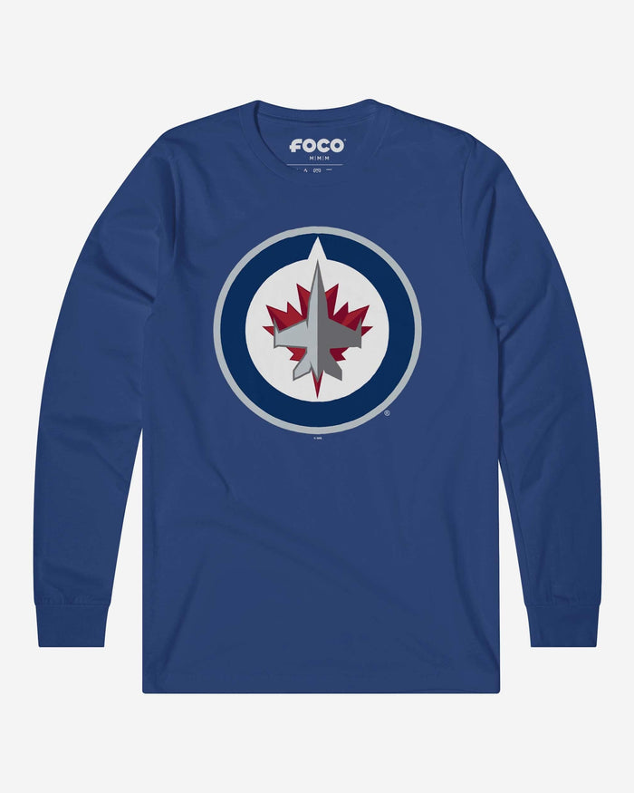 Winnipeg Jets Primary Logo Long Sleeve T-Shirt FOCO True Royal S - FOCO.com