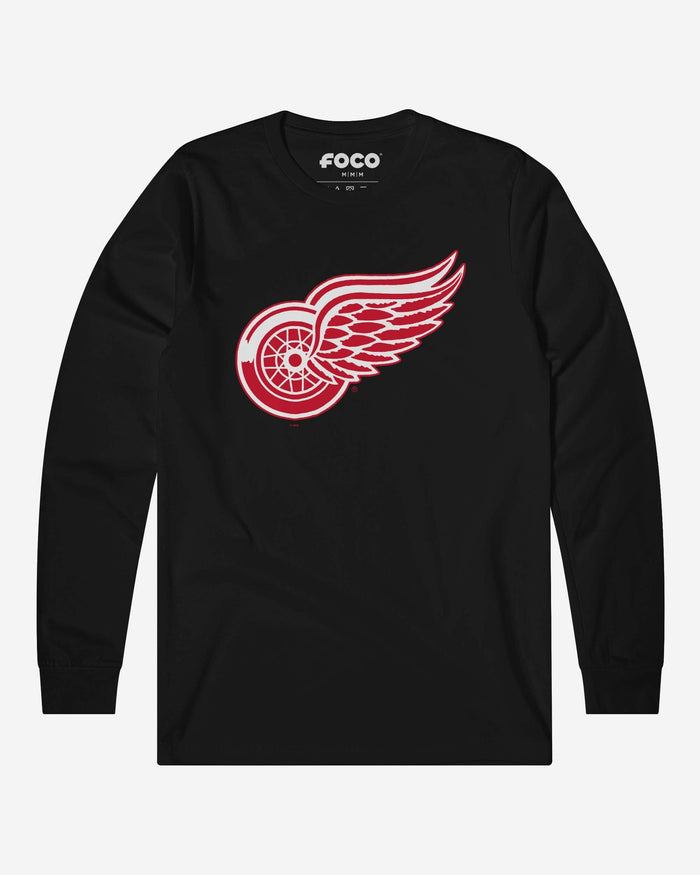 Detroit Red Wings Primary Logo Long Sleeve T-Shirt FOCO Black S - FOCO.com