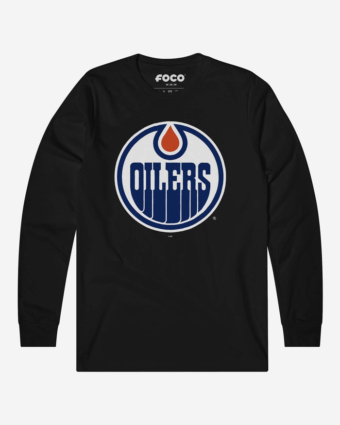 Edmonton Oilers Primary Logo Long Sleeve T-Shirt FOCO Black S - FOCO.com