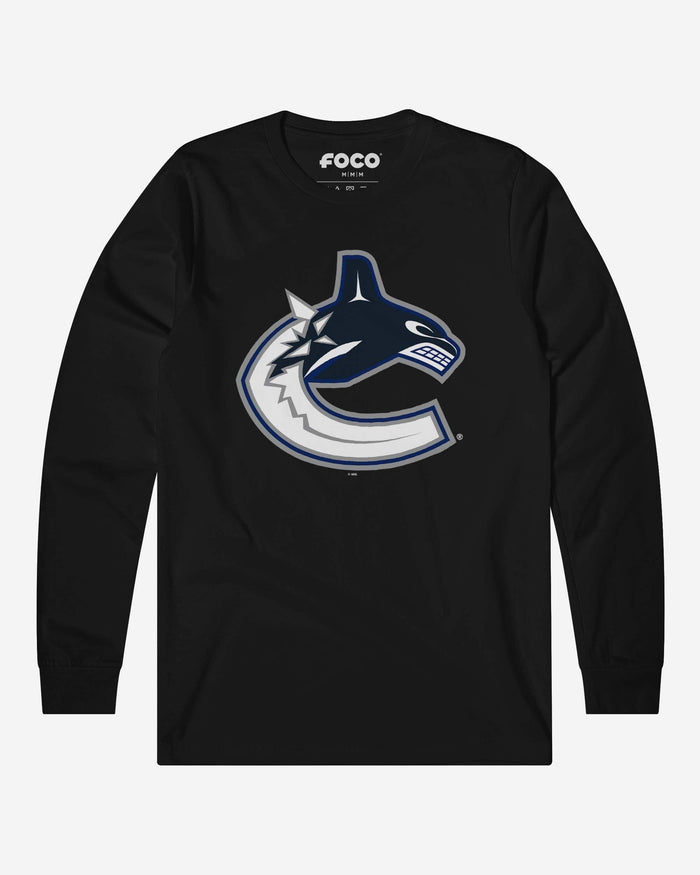 Vancouver Canucks Primary Logo Long Sleeve T-Shirt FOCO Black S - FOCO.com