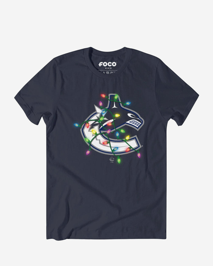 Vancouver Canucks Primary Logo Holiday Lights T-Shirt FOCO S - FOCO.com