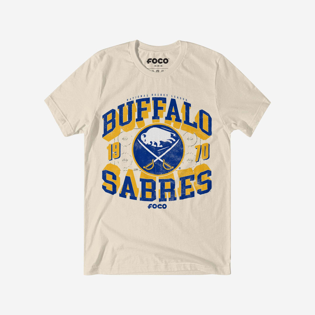 Buffalo Sabres Rink Arched Wordmark T-Shirt FOCO Natural S - FOCO.com