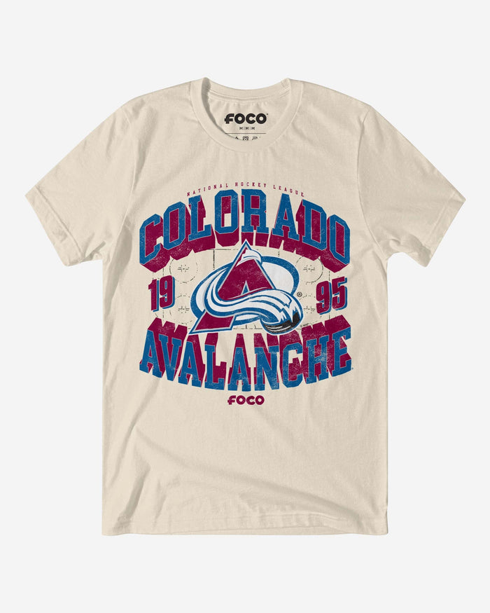 Colorado Avalanche Rink Arched Wordmark T-Shirt FOCO Natural S - FOCO.com