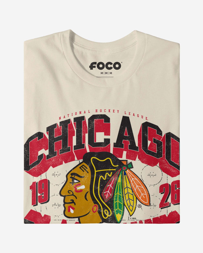 Chicago Blackhawks Rink Arched Wordmark T-Shirt FOCO - FOCO.com