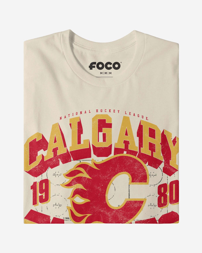 Calgary Flames Rink Arched Wordmark T-Shirt FOCO - FOCO.com