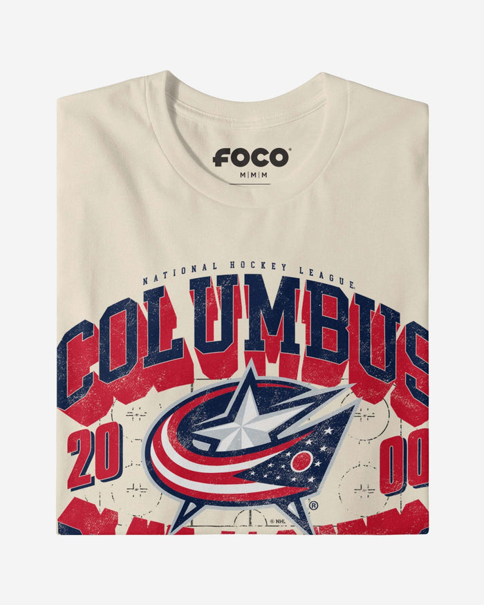 Columbus Blue Jackets Rink Arched Wordmark T-Shirt FOCO - FOCO.com