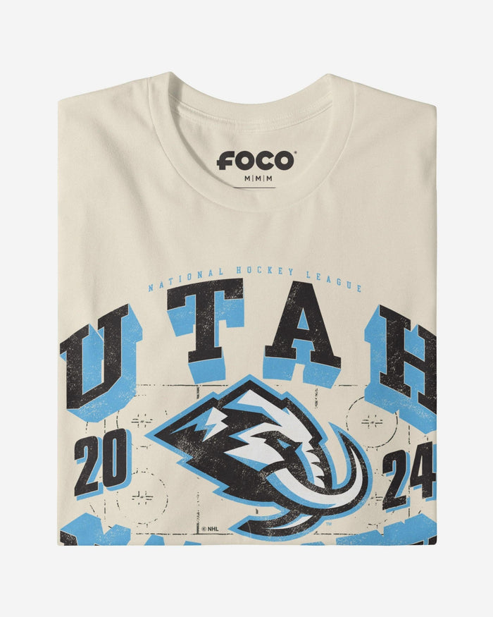 Utah Mammoth Rink Arched Wordmark T-Shirt FOCO S - FOCO.com
