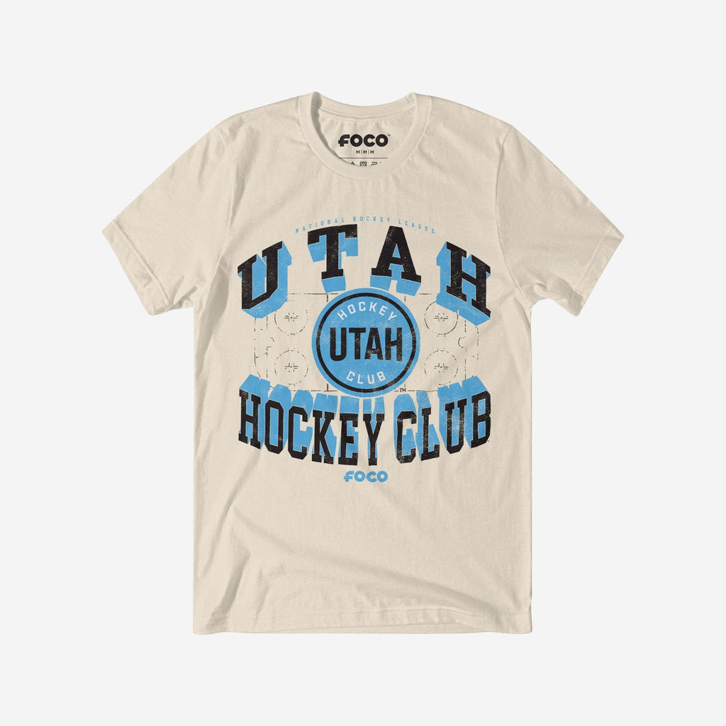 Utah Hockey Club Rink Arched Wordmark T-Shirt FOCO Natural S - FOCO.com