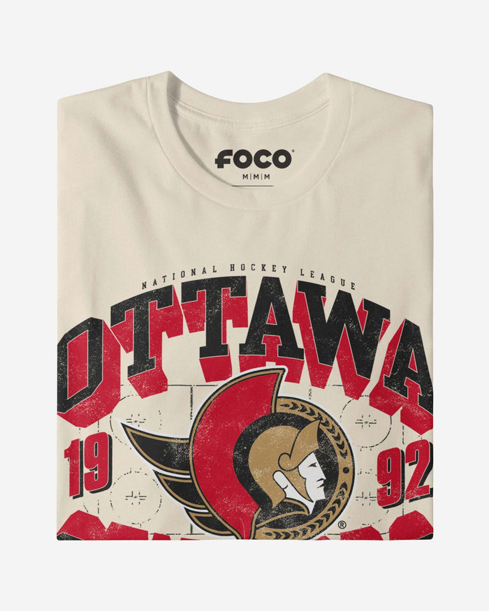 Ottawa Senators Rink Arched Wordmark T-Shirt FOCO - FOCO.com