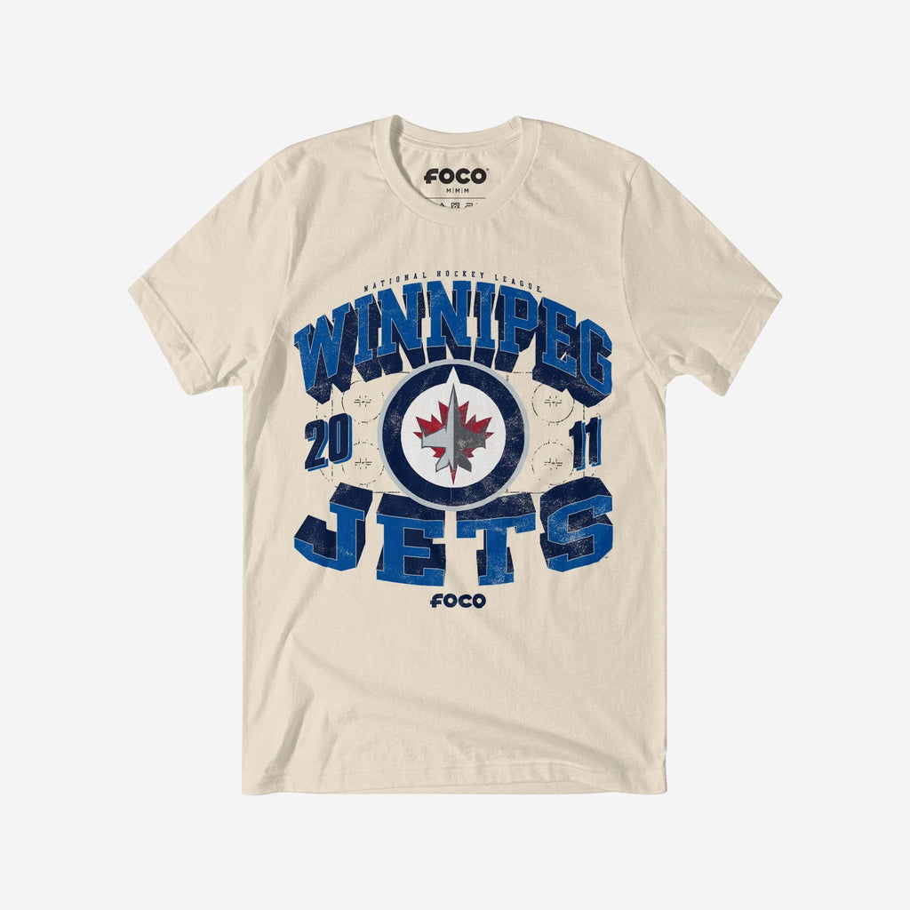 Winnipeg Jets Rink Arched Wordmark T-Shirt FOCO Natural S - FOCO.com