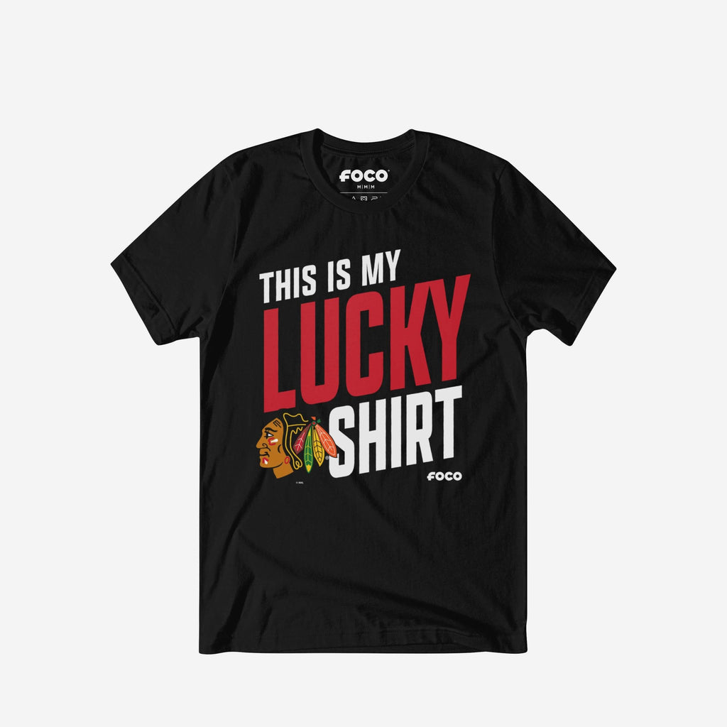 Chicago Blackhawks This Is My Lucky T-Shirt FOCO S - FOCO.com
