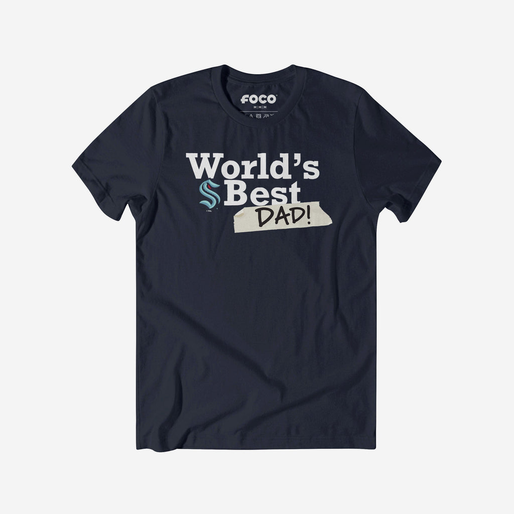 Seattle Kraken World's Best Dad T-Shirt FOCO S - FOCO.com