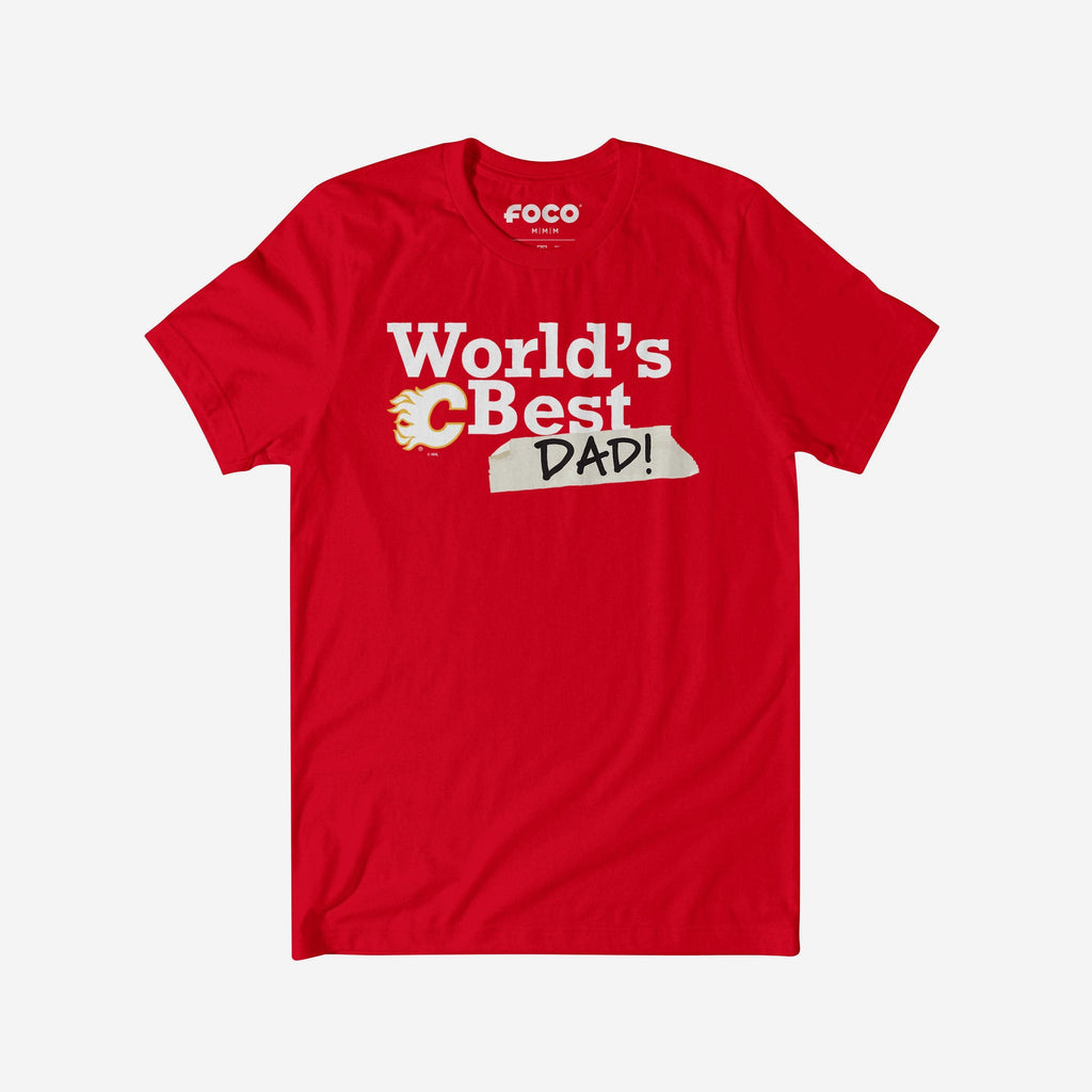 Calgary Flames World's Best Dad T-Shirt FOCO S - FOCO.com