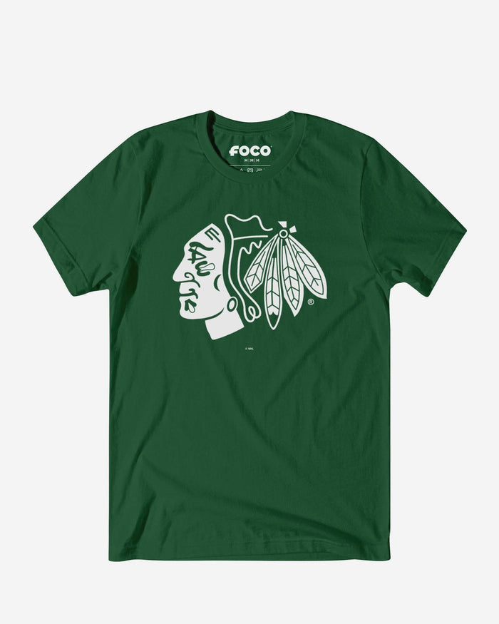Chicago Blackhawks White Logo T-Shirt FOCO S - FOCO.com